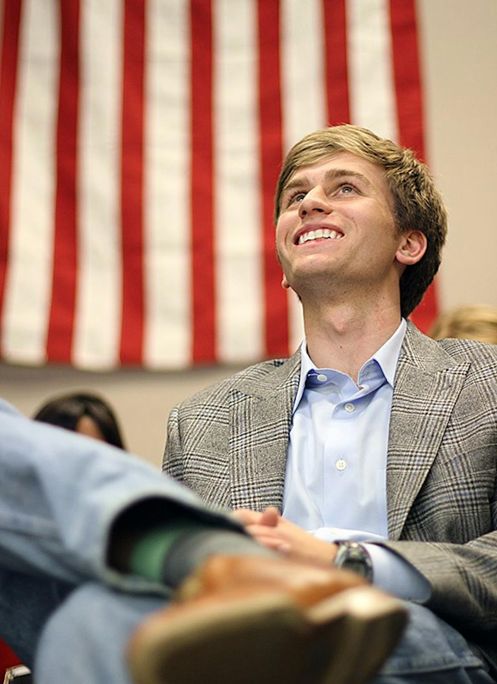 Winston Howes, Andrew Powell, and Nikita Shamdasani await results for the Student Body President results on Tuesday night. Andrew Powell and Emilio Vicente will be in the runoff election.  