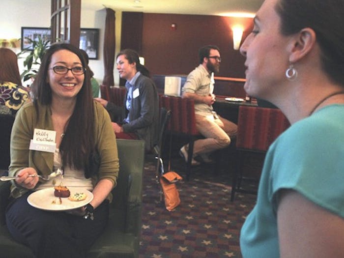 Kelly Kleinbrahm, a Chapel Hill Professionals member, attends a Chapel Hill Young Professionals networking event at the Residence Inn in March 2015. (Courtesy of&nbsp;Nicholas C. Johnson)