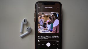 DTH Photo Illustration. Climbing the Hill: The History of Women at UNC is a podcast created by students in Hist 179H in Spring 2020 in order to highlight UNC's history of female students, workers, faculty wives, and community members.