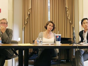UNC Law School Professors Barbara Fedders, Maxine Eichner and Holning Lau answered audience questions at Thursday's Equality Matters: Same-Sex Marriage and the NC Constitution held at Hyde Hall. 