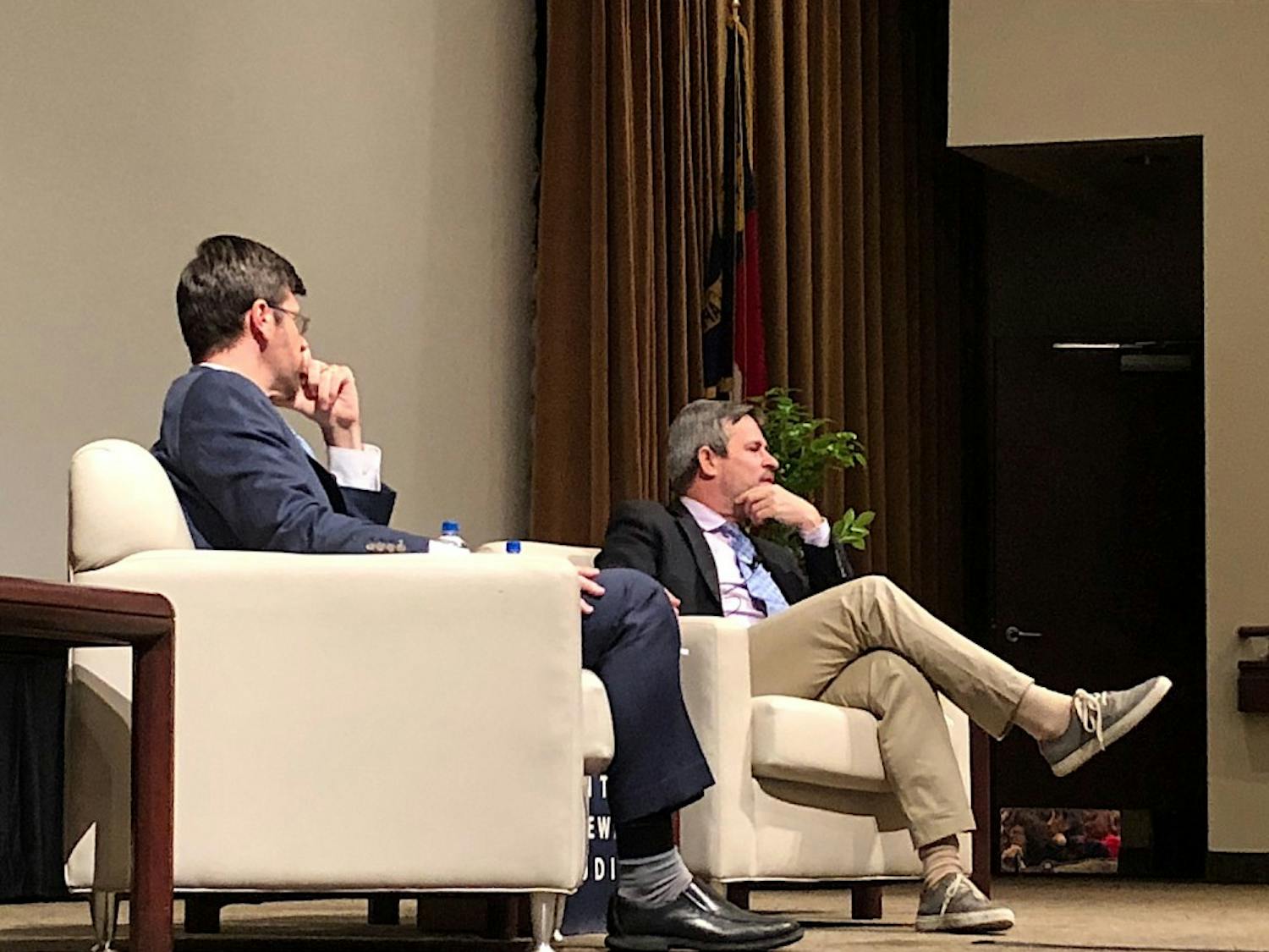 Jonathan Weisman, deputy Washington editor and congress editor at The New York Times, spoke with UNC School of Media and Journalism professor Ryan Thornburg about growing up Jewish in Atlanta, the current state of the press and the rise of bigotry in the United States on Monday.