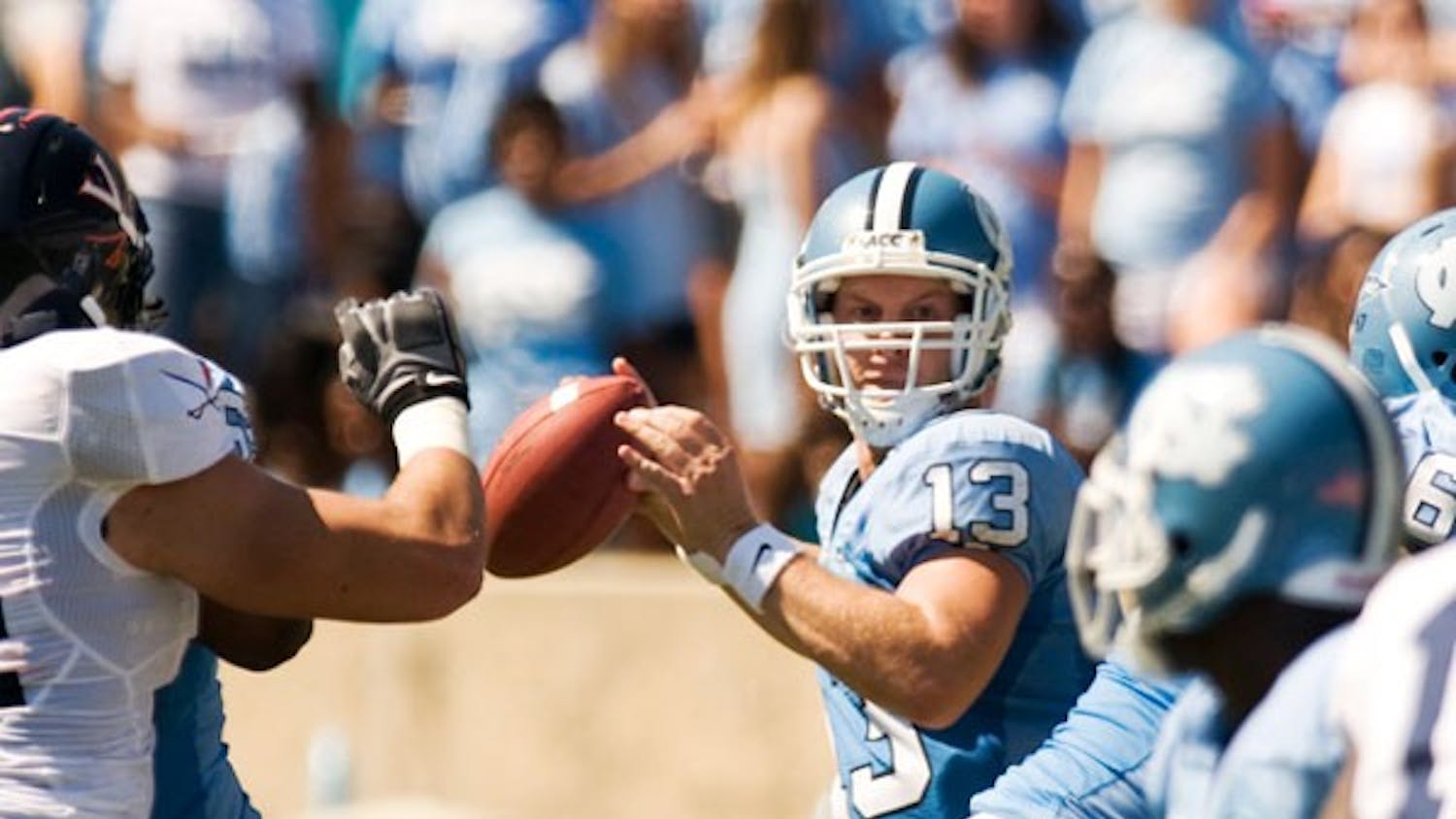 T.J. Yates and the UNC offense has struggled to complete deep passes this season. DTH File/Andrew Dye