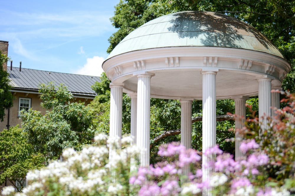 <p>The Old Well, complimented by late summer flora, stands tall on August 7, 2022.&nbsp;</p>