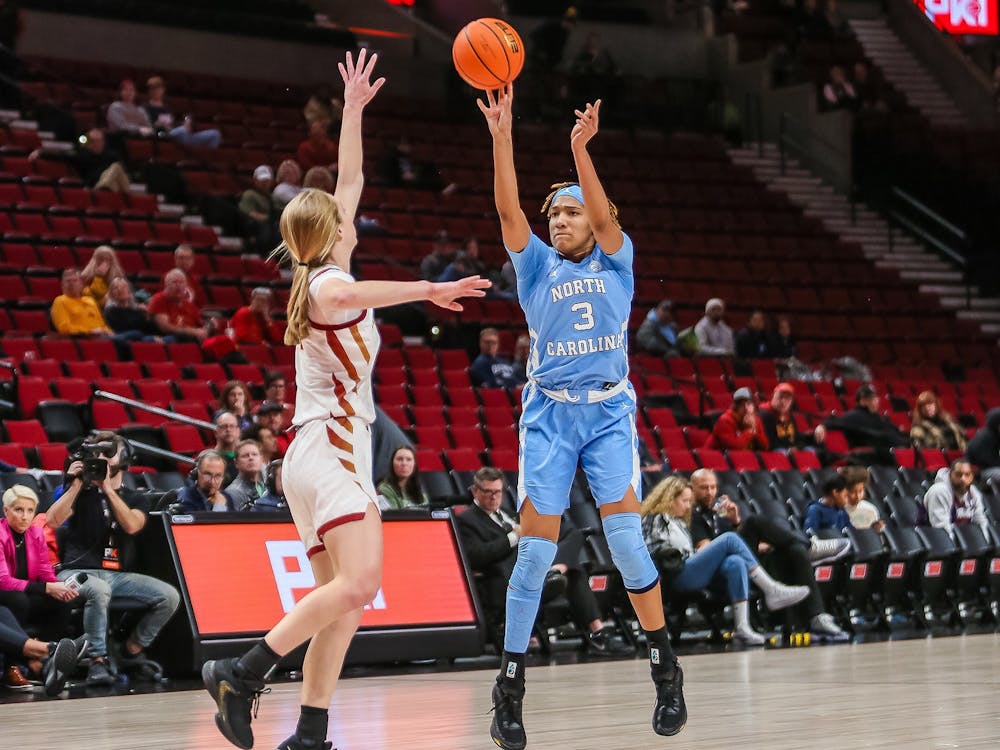 UNC junior guard Kennedy Todd-Williams (3) shoots the ball during the women's basketball game against Iowa State at the Phill Knight Invitational in Portland, Ore. on Sunday, Nov. 27, 2022. UNC beat Iowa State 73-64.Photo Courtesy of UNC Athletic Communications.