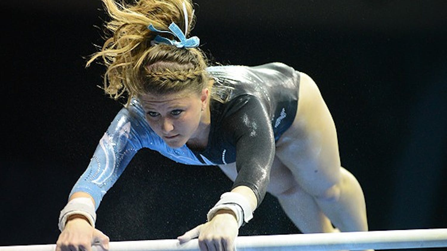 	Elizabeth Durkac, pictured here on the uneven parallel bars, has been UNC’s most consistent performer in all-around competition.