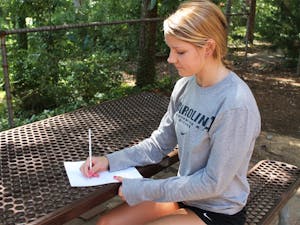 Katie Ford is one the women's swimming and diving team and also has a passion for drawing. 