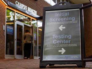 Students enter the coronavirus testing center at UNC Campus Health on Aug. 18, 2020. As of Aug. 17, UNC has tested 954 students for COVID-19.