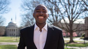 Christopher Everett, pictured on Polk Place on Feb. 14, 2023, has been elected UNC Student Body President for the 2023-2024 academic year.