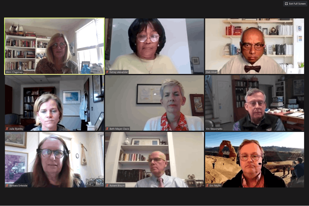 <p>The UNC Faculty Executive Committee met with Provost Bob Blouin and pharmacy professor Tim Ives on Monday, Sept. 21, 2020 over Zoom.&nbsp;</p>