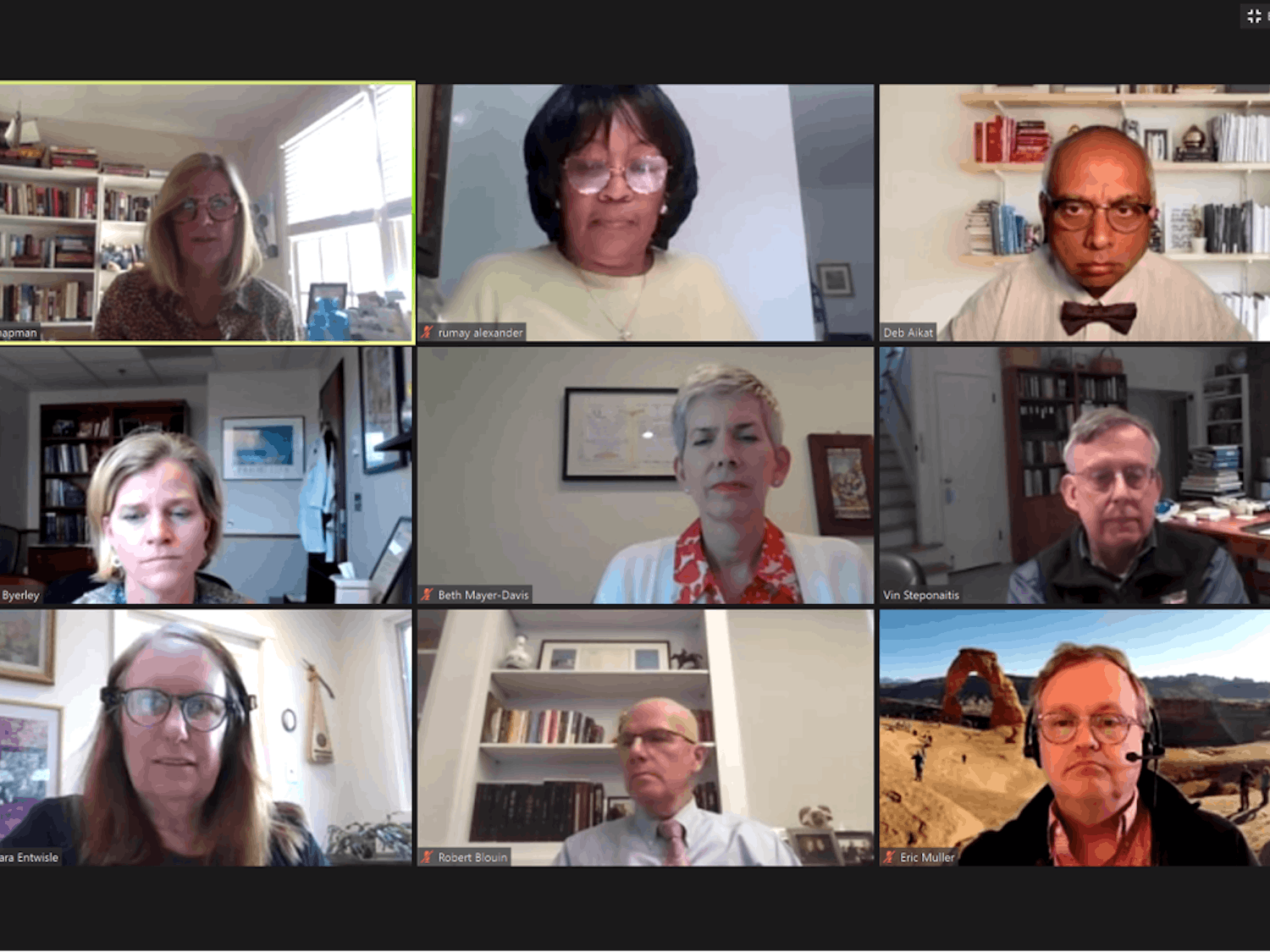 The UNC Faculty Executive Committee met with Provost Bob Blouin and pharmacy professor Tim Ives on Monday, Sept. 21, 2020 over Zoom.&nbsp;