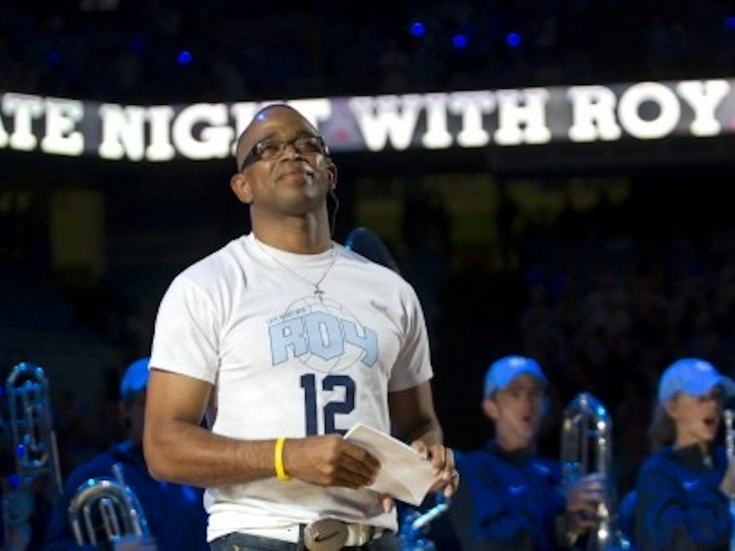 Longtime ESPN anchor Stuart Scott returned to Chapel Hill to host Late Night with Roy at his alma mater in 2012.