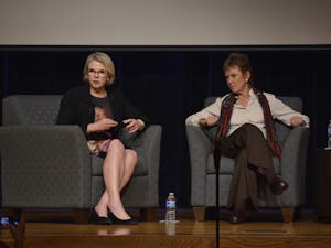 Margaret Spellings and Kati Haycock were guest speakers at the 2016 Carolina Forum on Thursday, September 22. Throughout the discussion, they answered questions submitted by students and the audience.