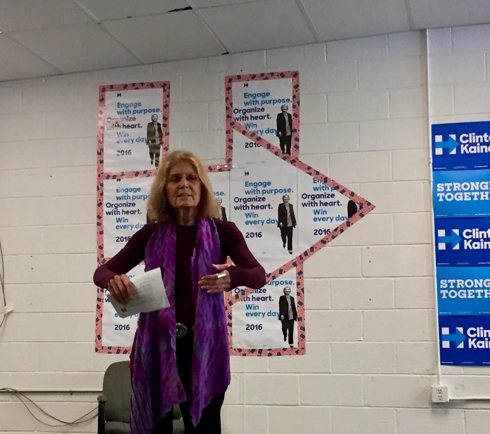 Gloria Steinem spoke in Carrboro to campaign for Hilary Clinton.&nbsp;