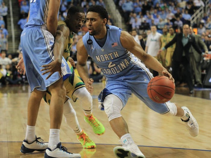 North Carolina freshman Joel Berry (2) drives the ball down court. Berry played 16 minutes and scored seven points.