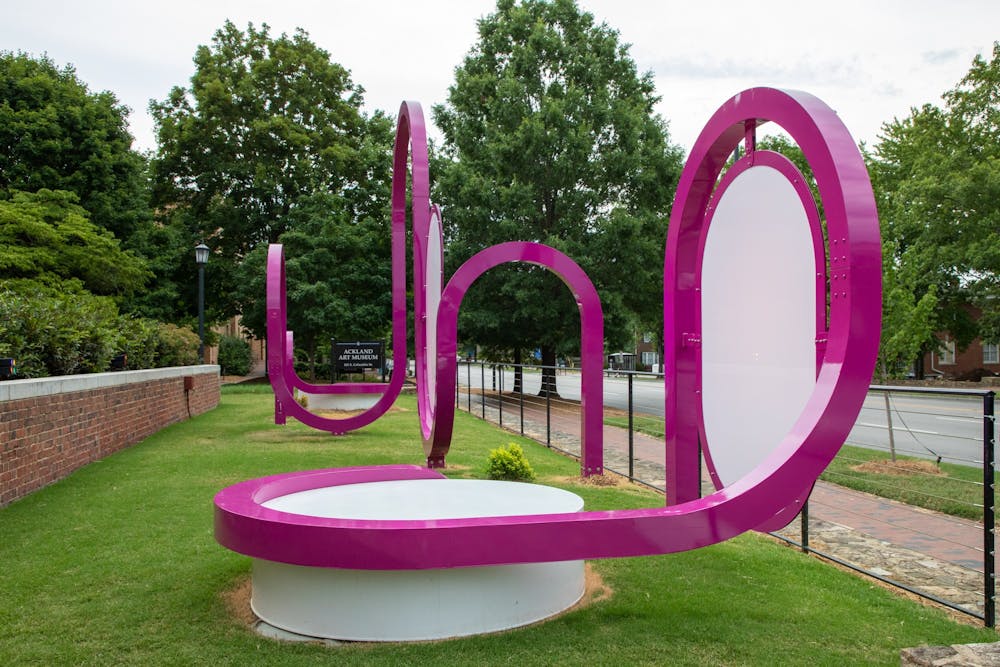 The pARC exhibit, recently installed in front of Ackland Art Museum, is pictured on July 5, 2022.