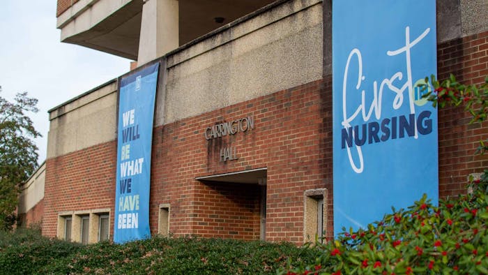UNC's School of Nursing, as pictured on Feb. 7, 2021.
