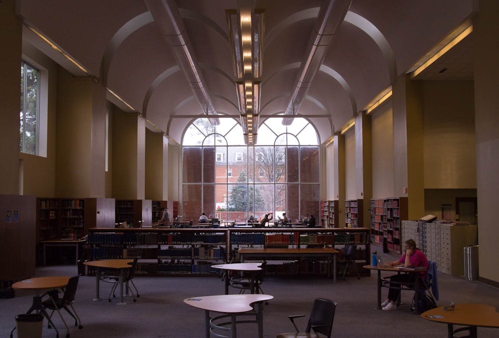 Students study in Davis Library on Tuesday, Jan. 26, 2021.