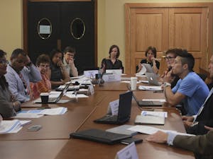 The Faculty Athletics Committee met Tuesday afternoon in a Wilson Library meeting room.
