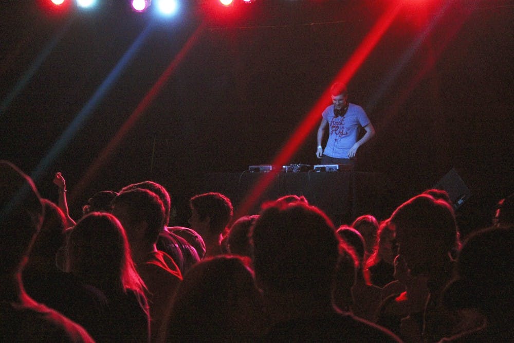 Student deejay Sam Schaefer was featured at WXYC's semi-annual 90s dance party hosted by Cat's Cradle on Friday.