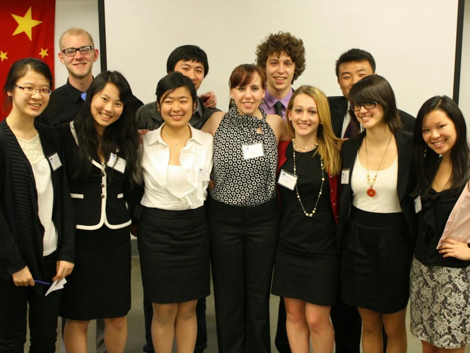 	Students who attended the Duke UNC China Leadership Summit pose for a photo.  Courtesy of Tucker Mills.