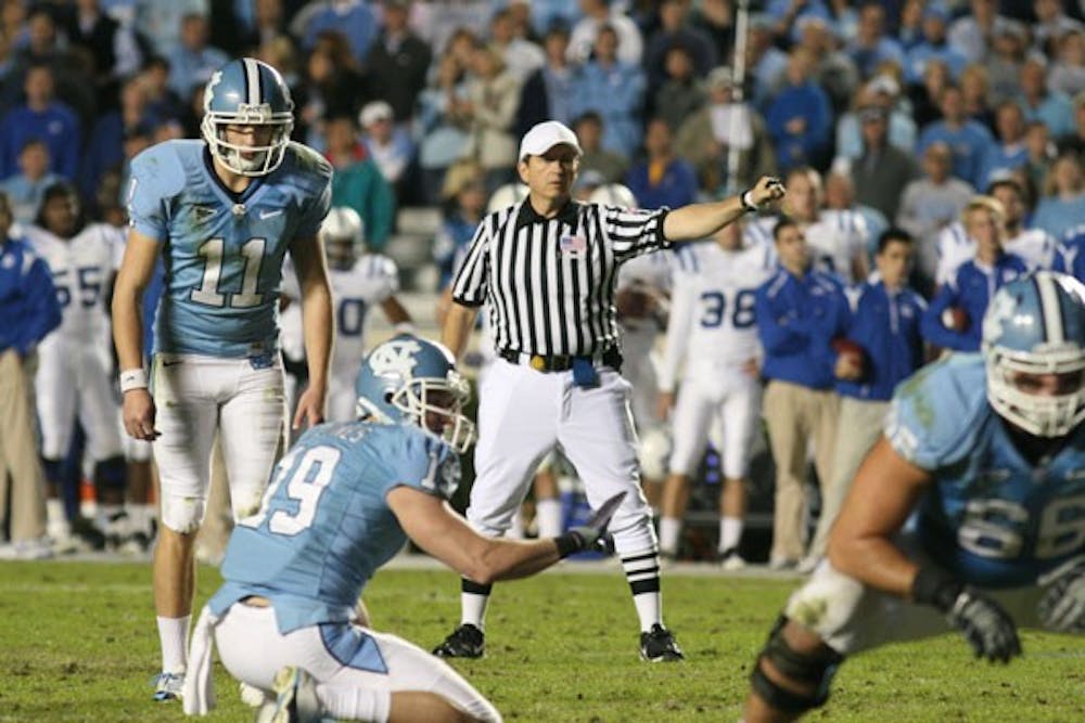 Casey Barth, North Carolina’s sophomore kicker, has made nine straight field goals. DTH/Phong Dinh