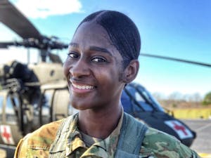 Captain Lindsey Jefferies poses for a portrait on Sunday, Jan. 12, 2020. She is the first Black female Black Hawk pilot in the N.C. National Guard. Photo courtesy of Lindsey Jefferies.&nbsp;