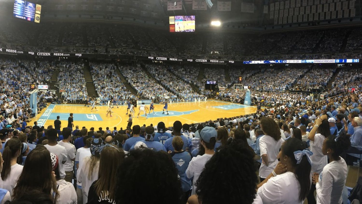 Views from the UNC student section.&nbsp;