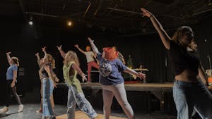The UNC Pauper Players practice their upcoming show, “Rent”, in Carrboro, N.C. on Monday, Jan. 20, 2023. The UNC Pauper Players will be performing Feb. 3-5, 2023 at the ArtsCenter in Carrboro.
