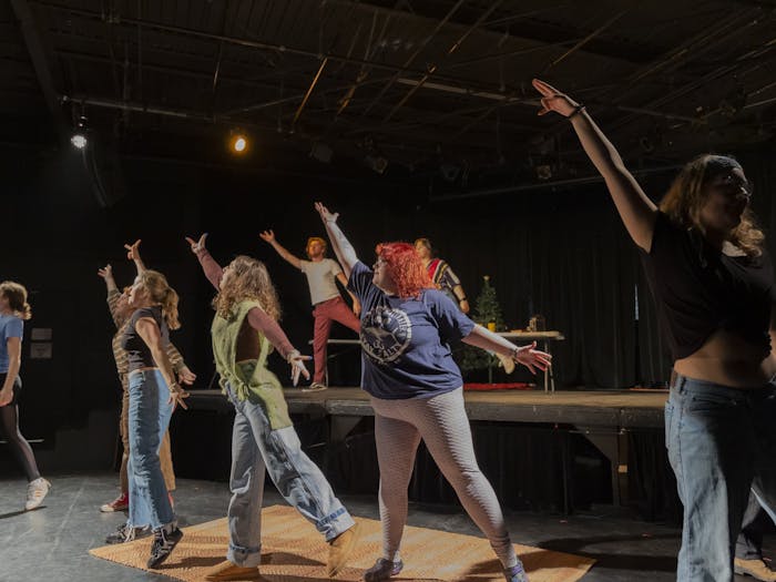 The UNC Pauper Players practice their upcoming show, “Rent”, in Carrboro, N.C. on Monday, Jan. 20, 2023. The UNC Pauper Players will be performing Feb. 3-5, 2023 at the ArtsCenter in Carrboro.