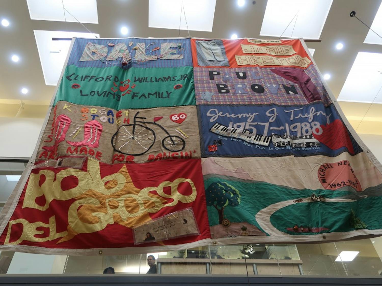 Jeremy Trefney's section of the AIDS Memorial Quilt was hanged in the Student Union on Friday afternoon. 