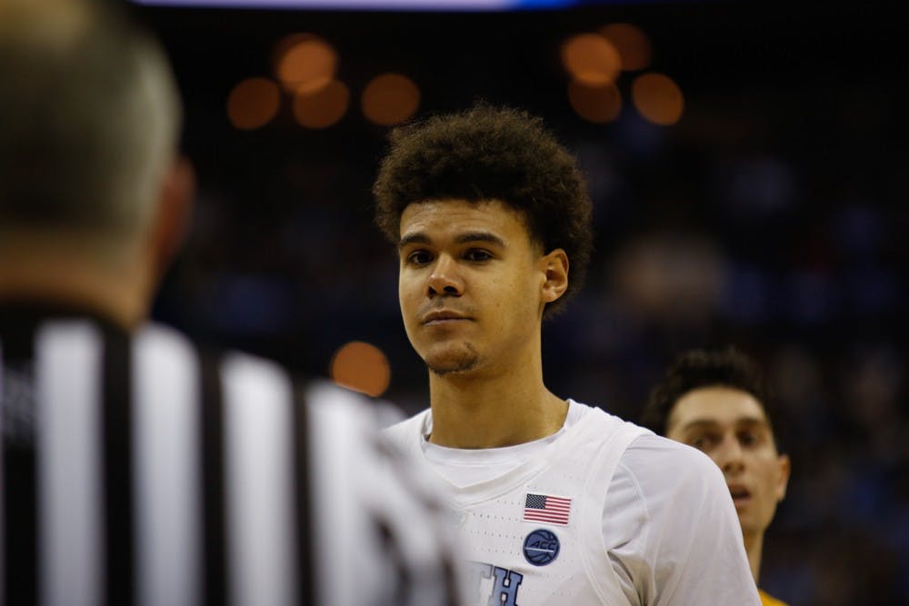 Senior guard Cameron Johnson (13) was the leading scorer with 21 points on March 22, 2019 during the first round of the NCAA Championship against Iona at Nationwide Arena in Columbus, Ohio.