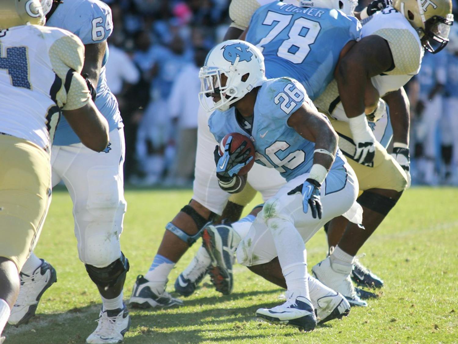 	Redshirt sophomore Giovani Bernard’s touchdown and 172 all-purpose yards weren’t enough for the Tar Heels to overcome the Yellow Jackets on Saturday. 