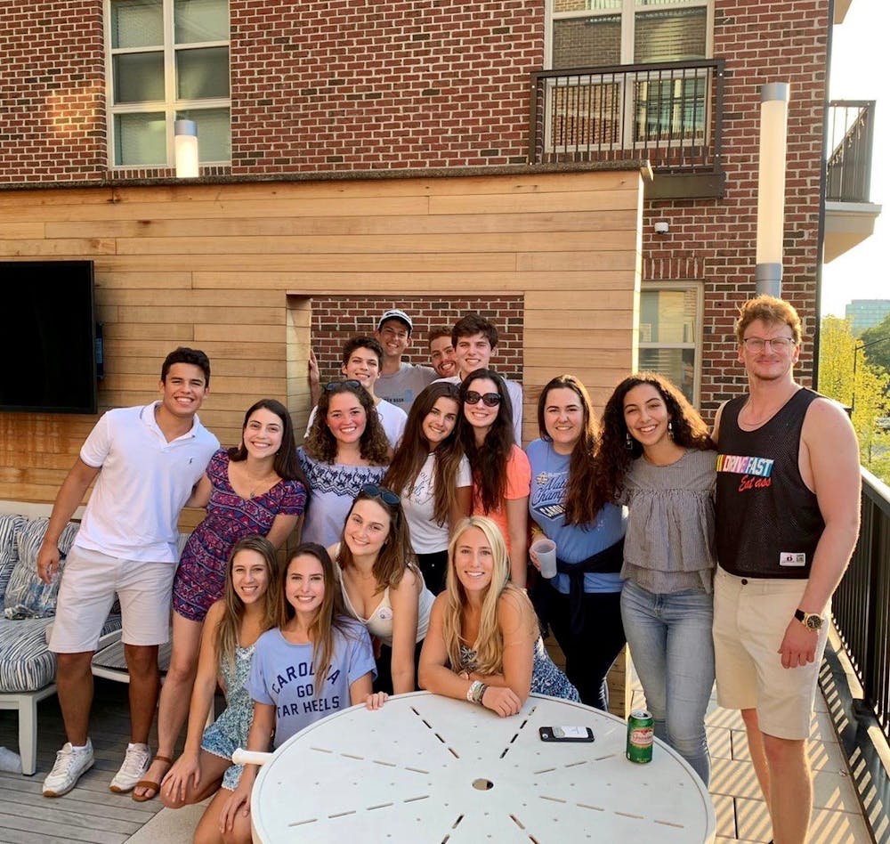 Members of the Brazilian Student Association (BRASA) at UNC pose at a meeting. Photo courtesy of Francesca Del Posso.