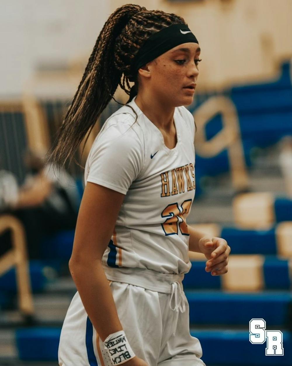 <p>UNC women’s basketball commit Destiny Adams wears the words "Black Lives Matter" on her wrist during games for Manchester Township High School. Photo courtesy of Lisa Adams.&nbsp;</p>
