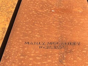 Manly McCauley's memorial is pictured above. Photo contributed by James Williams.