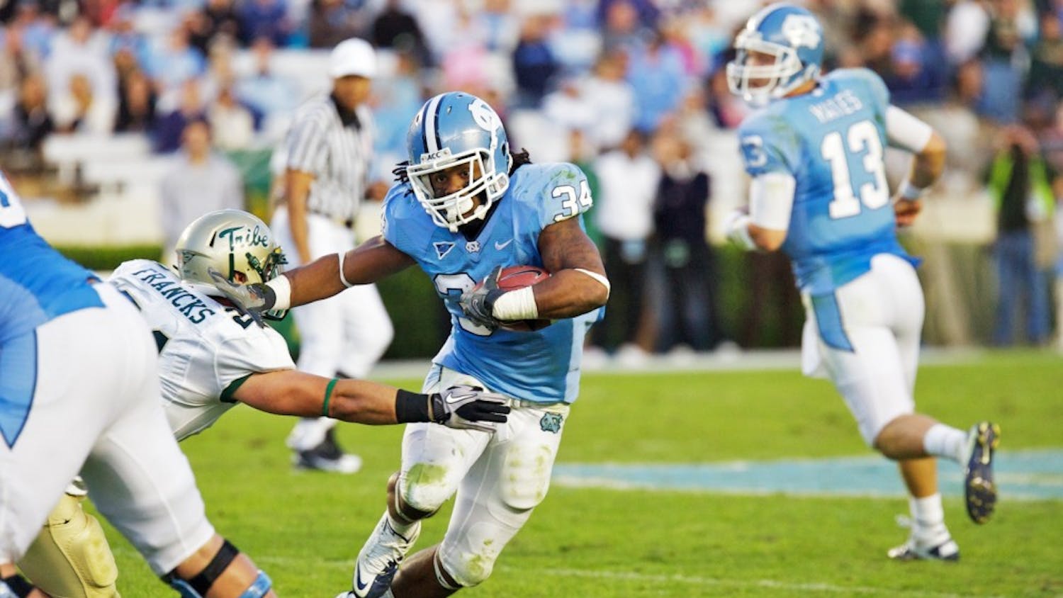 Johnny White led the Tar Heels comeback in the 4th quarter against William and Mary.