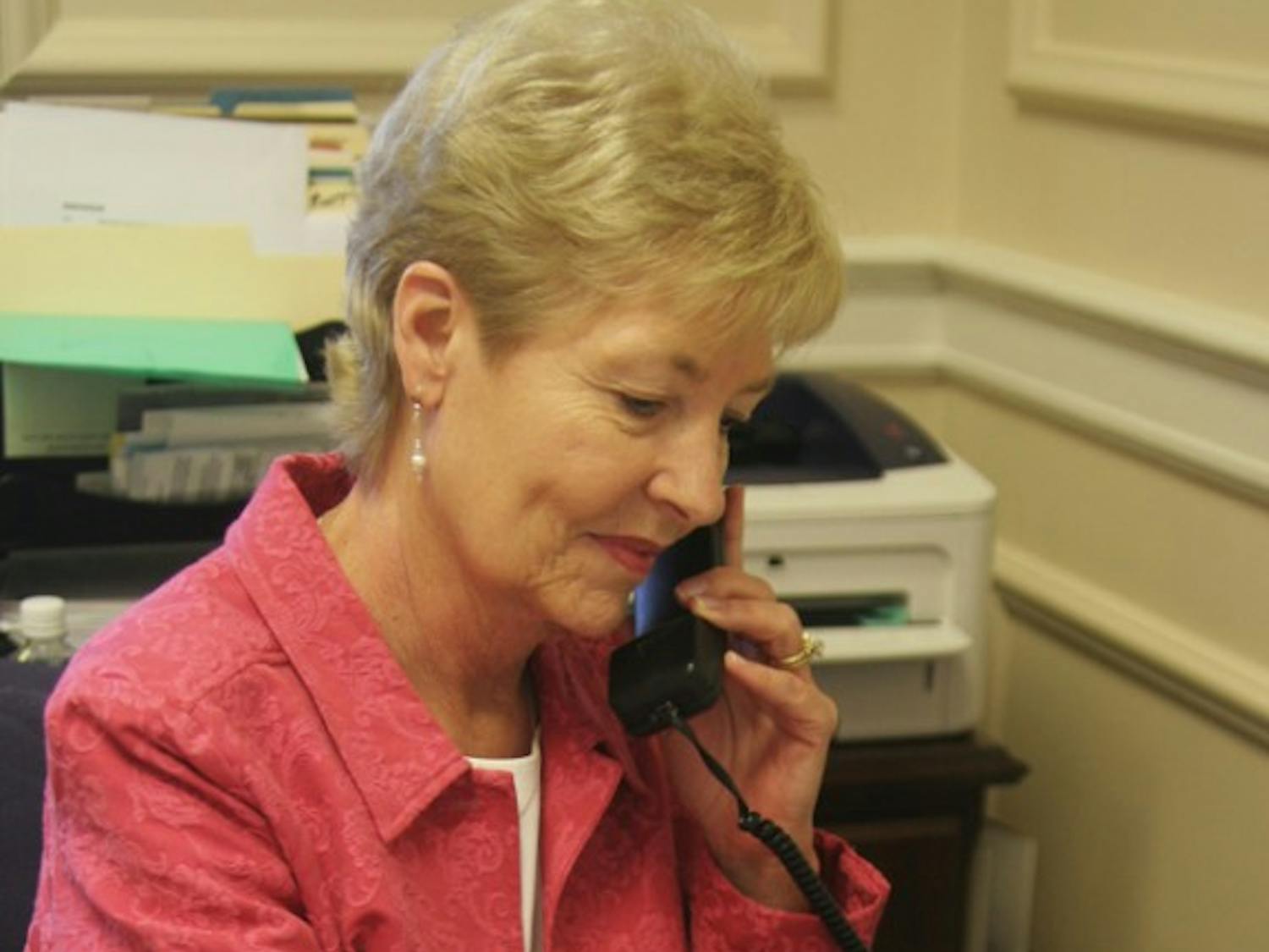 Brenda Kirby, the chancellor’s secretary, has worked at UNC since 1972. 