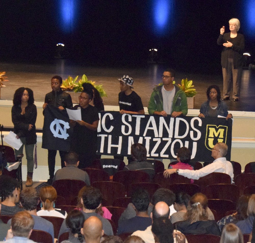 On November 19th UNC held a town hall meeting on race and inclusion at the university. 