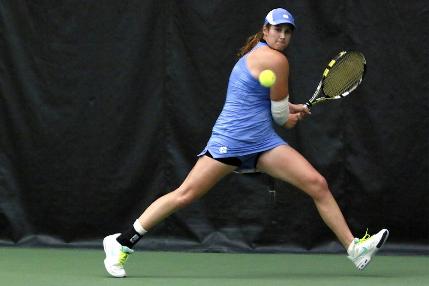 Sophomore Hayley Carter is second on the North Carolina women’s tennis team in singles wins.