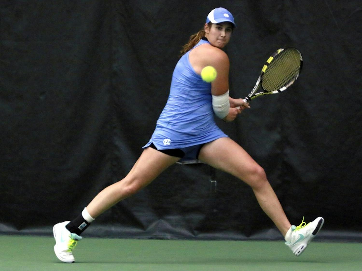 Sophomore Hayley Carter is second on the North Carolina women’s tennis team in singles wins.