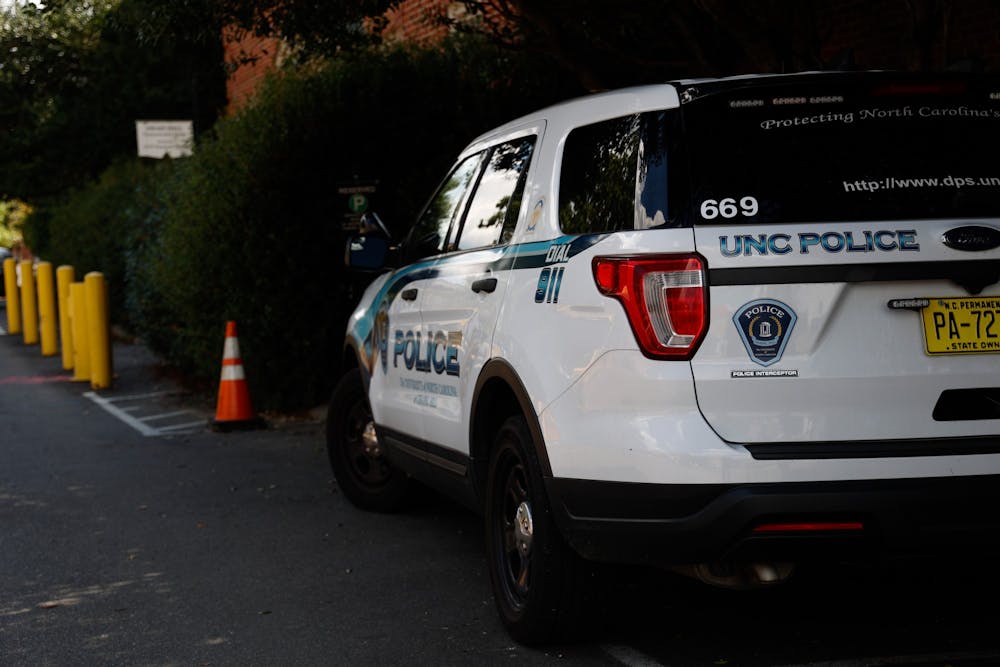 A Chapel Hill police car is picture on Franklin Street on Monday, Sept. 12, 2022. 