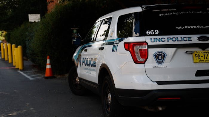 A Chapel Hill police car is picture on Franklin Street on Monday, Sept. 12, 2022. 