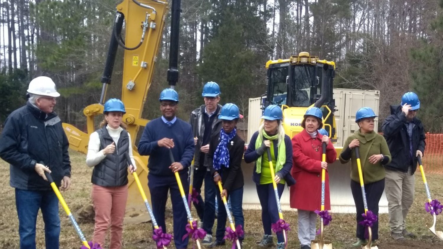 Current and former Carrboro town officials kick off the construction process for the Martin Luther King Jr. Park on Saturday, Jan. 19, 2019.