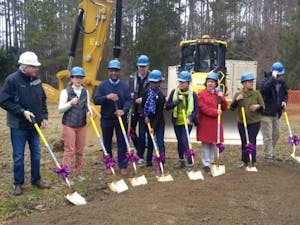 Current and former Carrboro town officials kick off the construction process for the Martin Luther King Jr. Park on Saturday, Jan. 19, 2019.