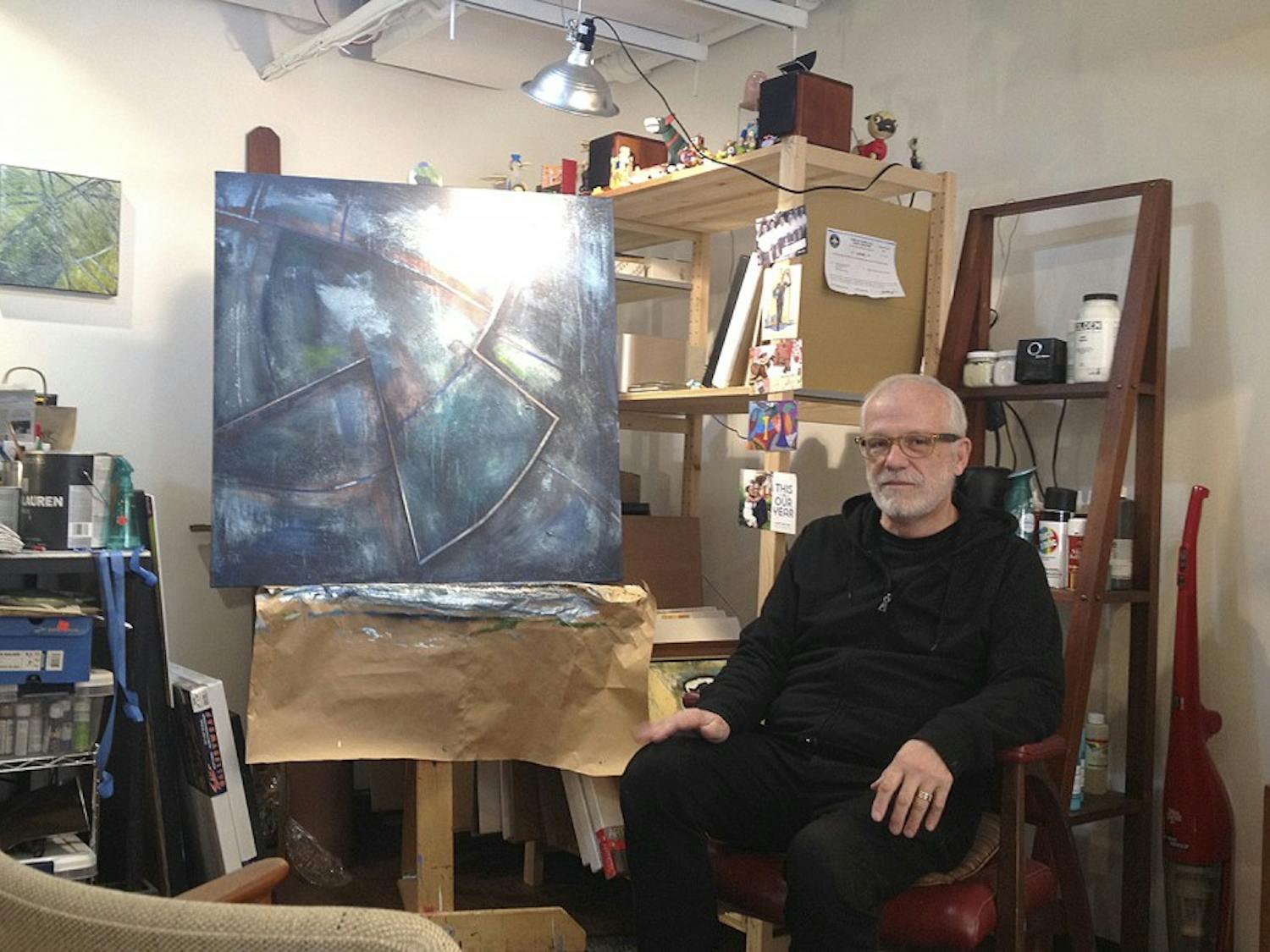 Paul Hsurovsky in his studio off Franklin Street.