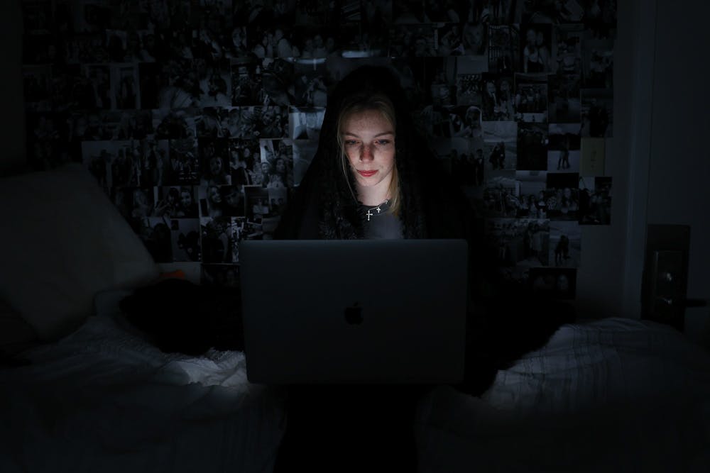 DTH Photo Illustration: A student falls into an Internet addiction on Monday, Oct. 17, 2022.