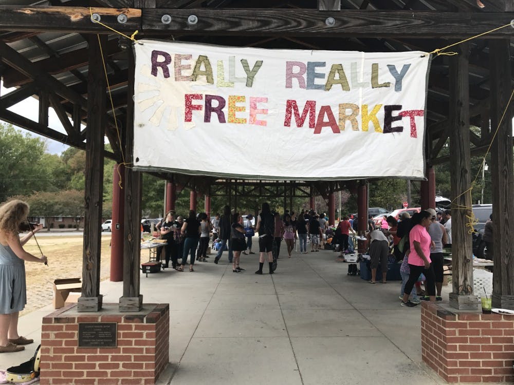 <p>The Really Really Free Market, an anti-capitalist event, held its monthly gathering on Saturday, marking thirteen years in Carrboro.</p>