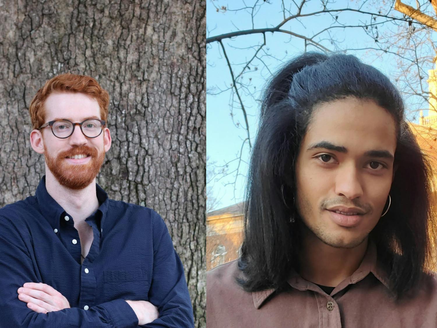 Theodore Nollert (left), a third-year PhD student in the English and Comparative Literature Department, is running for president of the Graduate and Professional Student Government alongside Zachary Boyce (right), a second-year JD master of science and information sciences candidate. Photos courtesy of Theodore Nollert and Zachary Boyce.