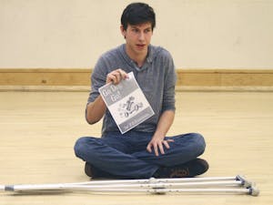William Booker, freshman Psychology and Spanish double major, auditions for Modern Shakespeare Society's 30 plays in 60 minutes. "It's good to be nervous. It tells you that you actually care about what you're trying out for," said Booker.