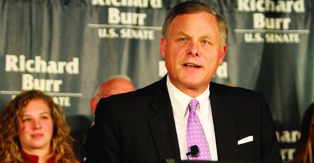 Senator Richard Burr announced his opponent Democrat Elaine Marshall had conceded as he gave his victory speech at the Milton Rhodes Art Center in Winston-Salem on Tuesday night.